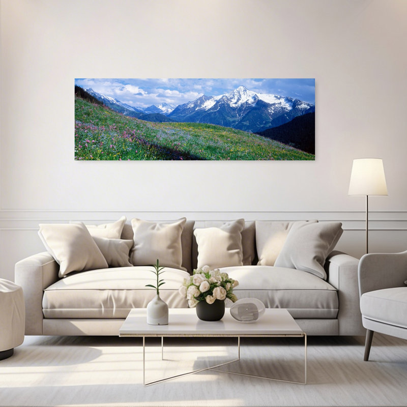 Fleurs sauvages le long d'une montagne, Zillertaler, Autriche, H 20 po x l 60 po