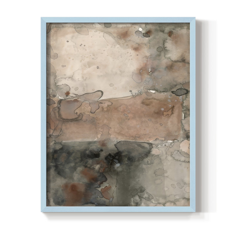 «Mud Play II», reproduction encadrée - bois massif, H 11 po x l 9 po, Bleu