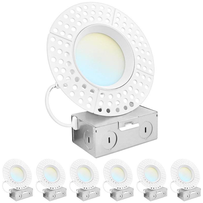 4'' 15 Watt Dimmable Air-Tight IC Rated LED Canless Recessed Lighting Kit