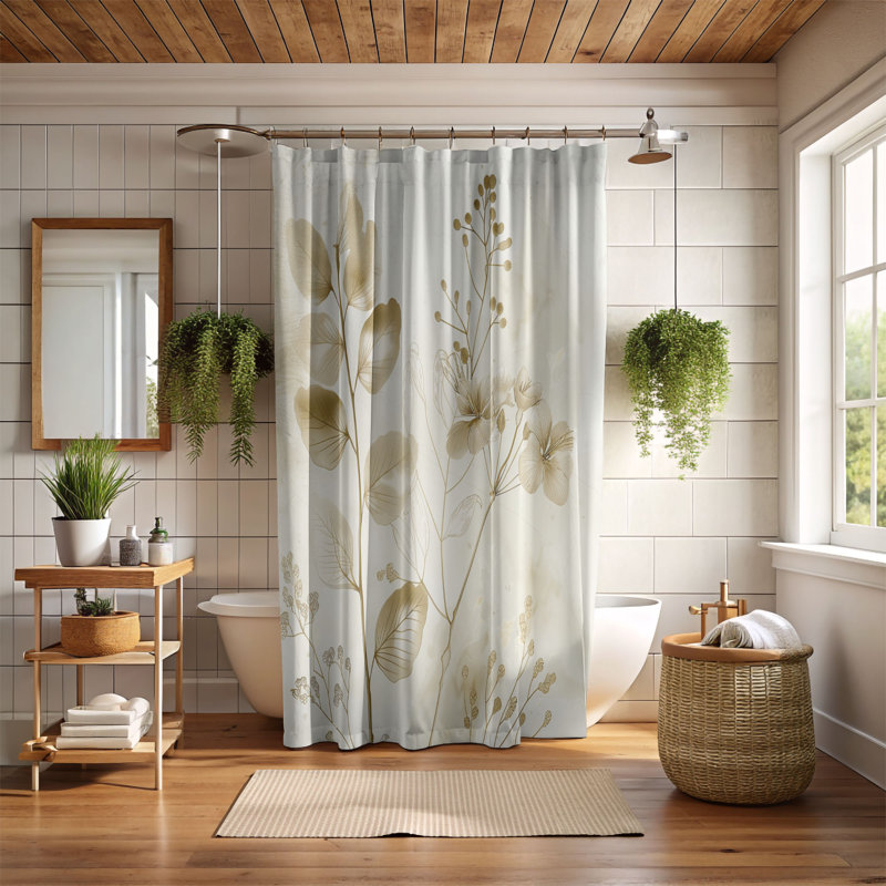 Rideau de douche standard 1 pièce, H 74 po x l 71 po