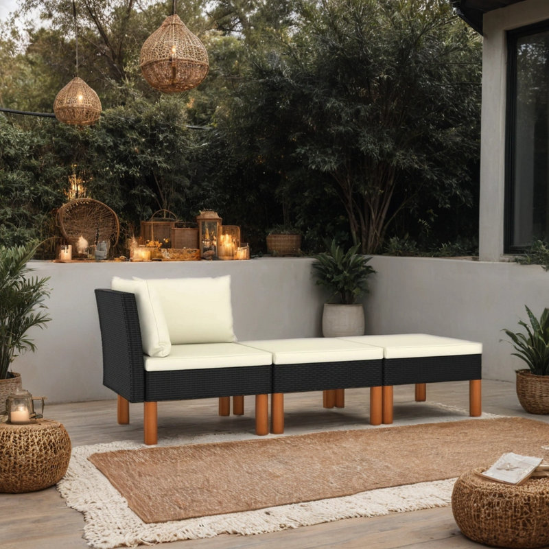 Ensemble modulaire de patio avec coussins 23,5 po Eucalyptus