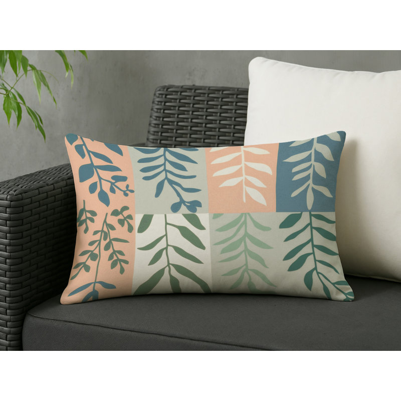 Emerald Tranquility Indoor And Outdoor Throw Pillow, Rectangle 14"H x 20"W