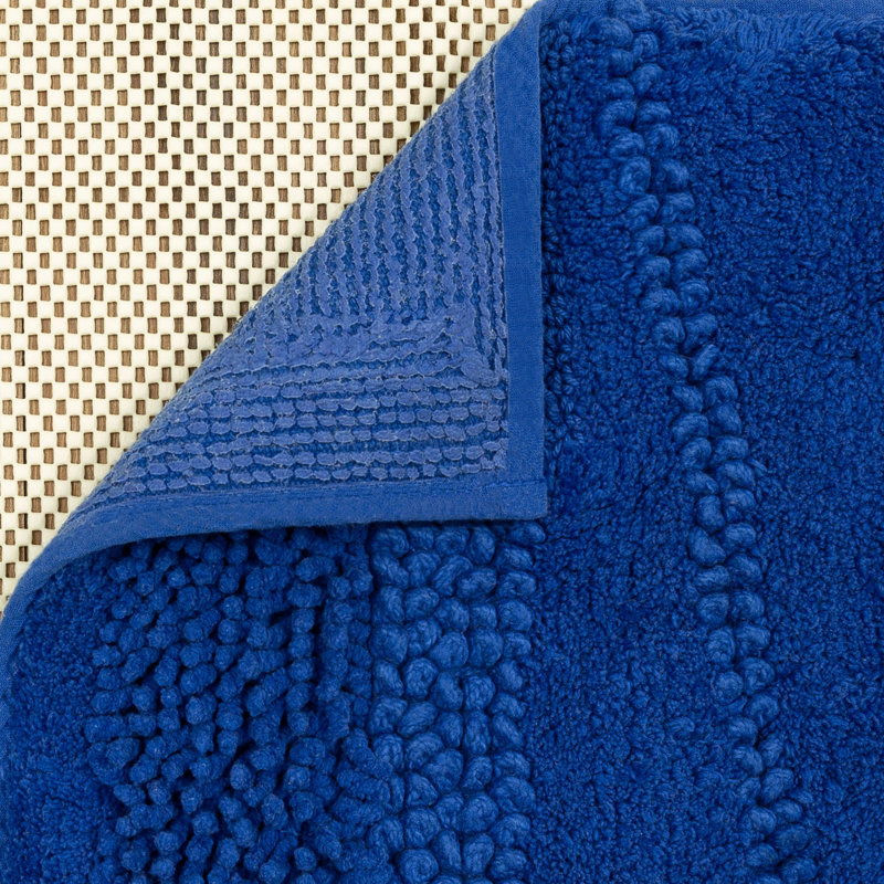 Tapis de bain lavable à la machine antidérapant Laverne, Fiesta cobalt, L 27 po x L 45 po