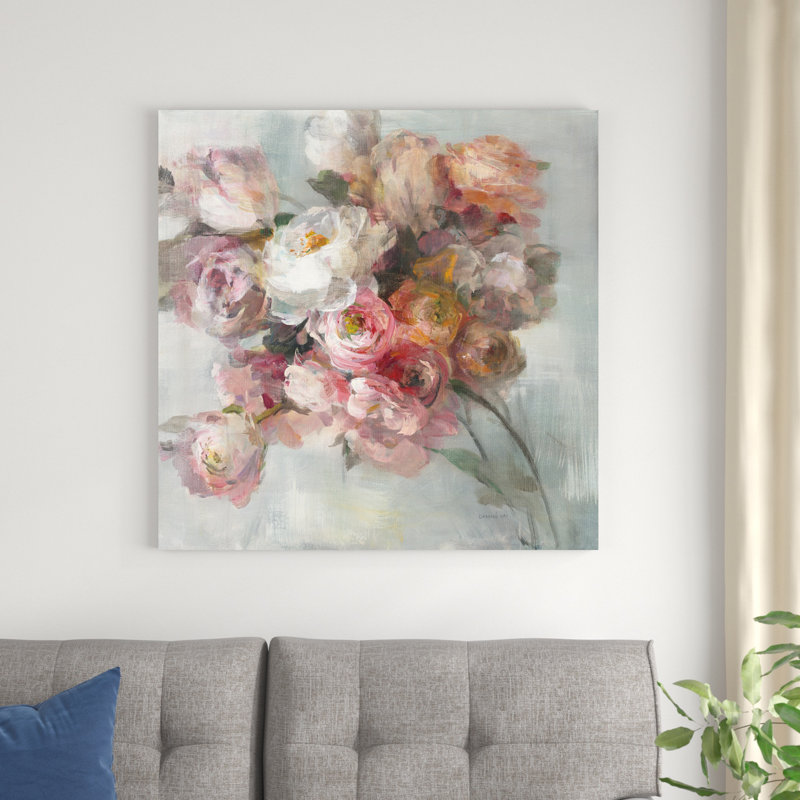 Bouquet rosé, H 36 po x l 36 po