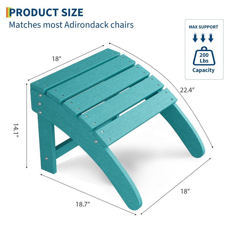 Upholstered With Footstool Armchair, Blue, 2