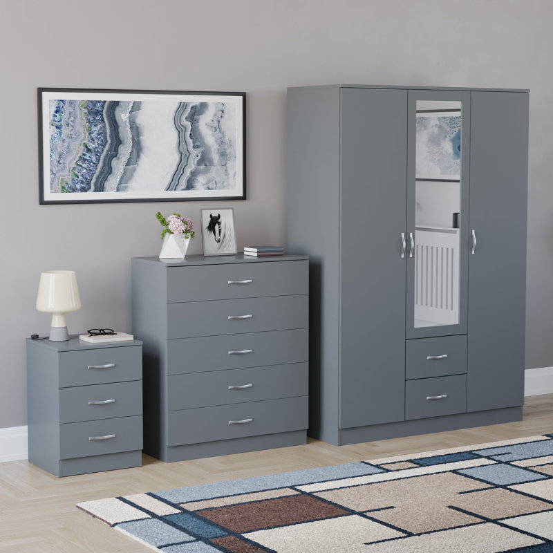 Maybery Piece Bedroom Set, Grey