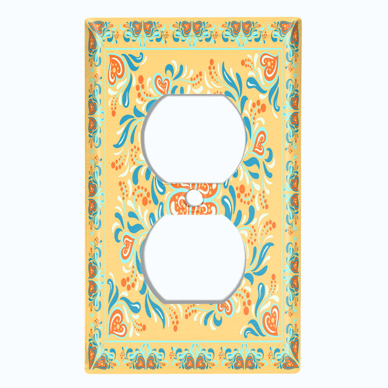 Plaque murale berçante Elegant Hearts Tile, Jaune