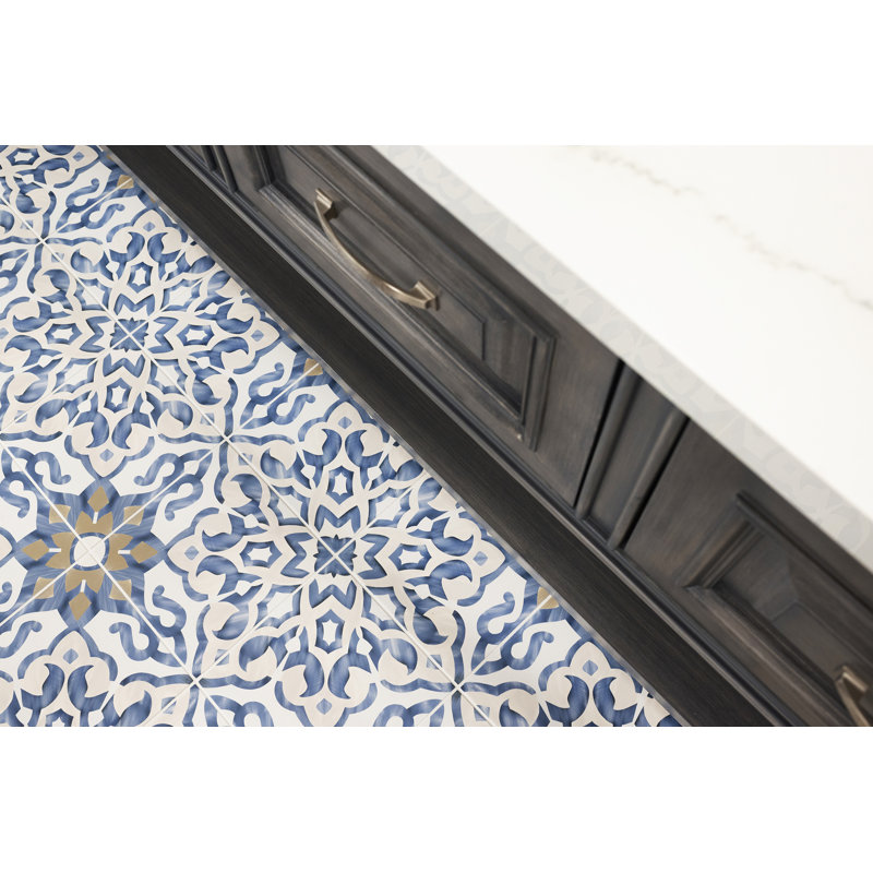 Villa Azul 10" x 10" Porcelain Spanish/Moroccan Singular Tile, Blue