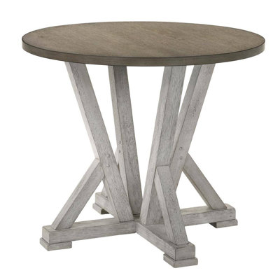 Antique White Rustic Style 1Pc Counter Height Dining Table Two-Tone Design Dining Room Furniture