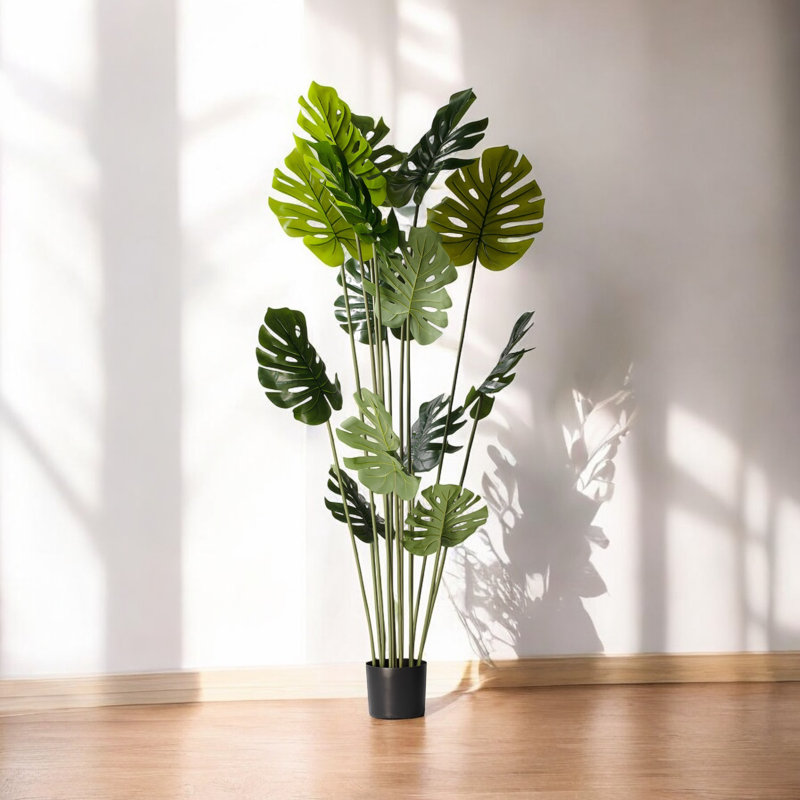 Arbre Monstera artificiel en pot de chambre de bébé, H 72 po x l 32 po x P 32 po