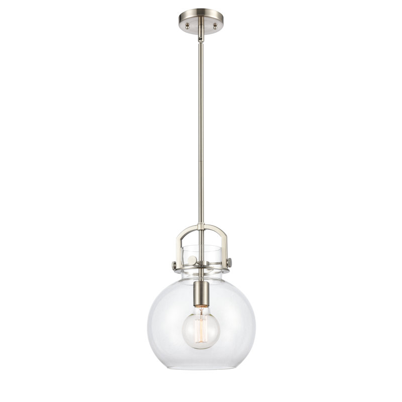 Borgen 1 - Light Single Pendant, Brushed Satin Nickel, 13.37" H x 10" W x 10" D, LED