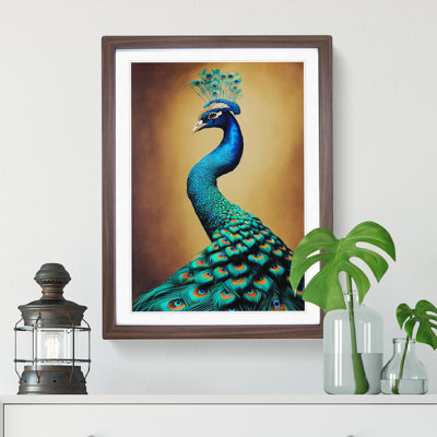 Golden Peacock No.2 - Single Picture Frame Print
