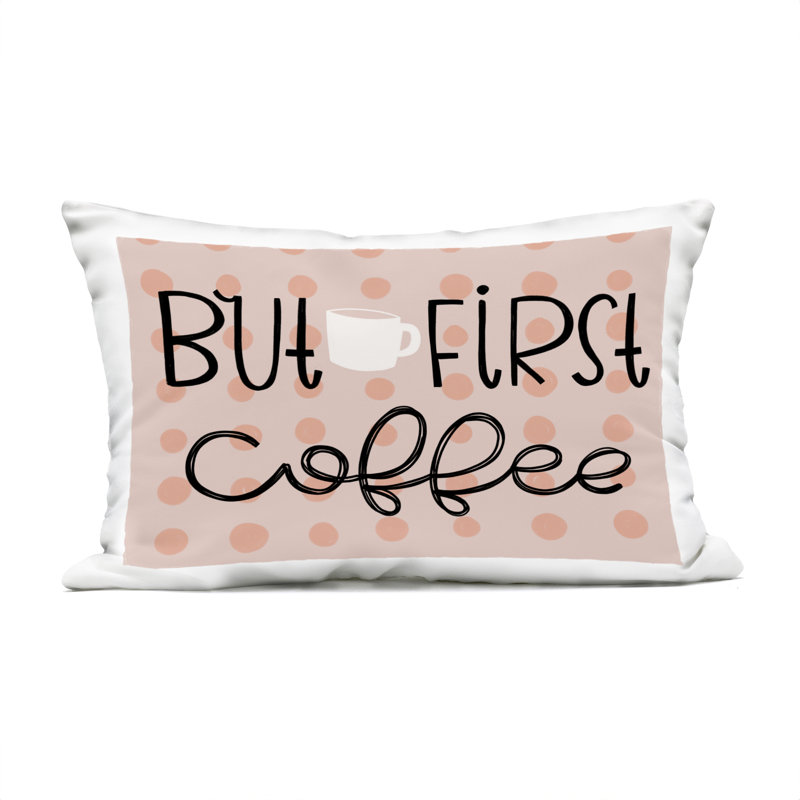 Coussin d'extérieur imprimé But But Coffee par Mandy Ford