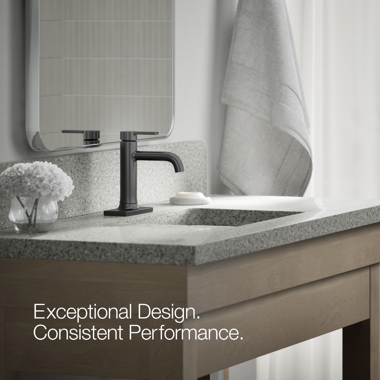 Venza Single-Handle Bathroom Sink Faucet, Matte Black