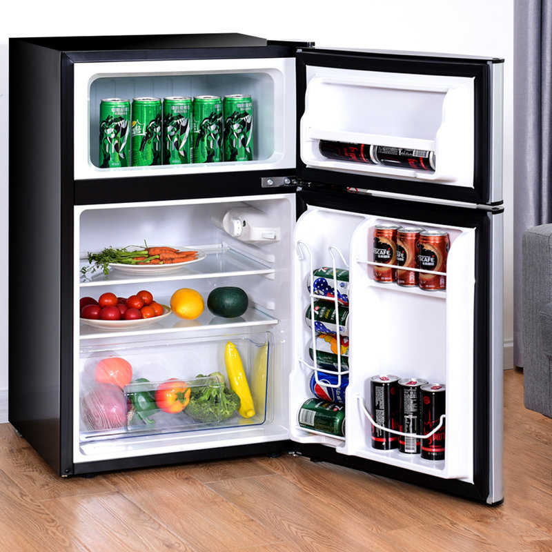 Costway 3.2 Cu Ft Compact Gray Refrigerator with Freezer