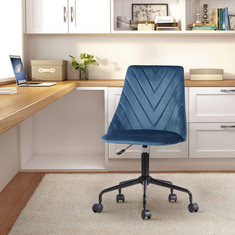 Heider Velvet Office Chair, Blue