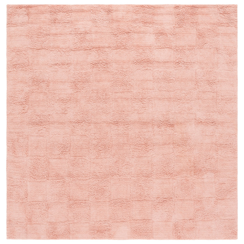 Deondrae Handtufted Recycled Cotton Machine Washable Solid Color Rug, Square 6'