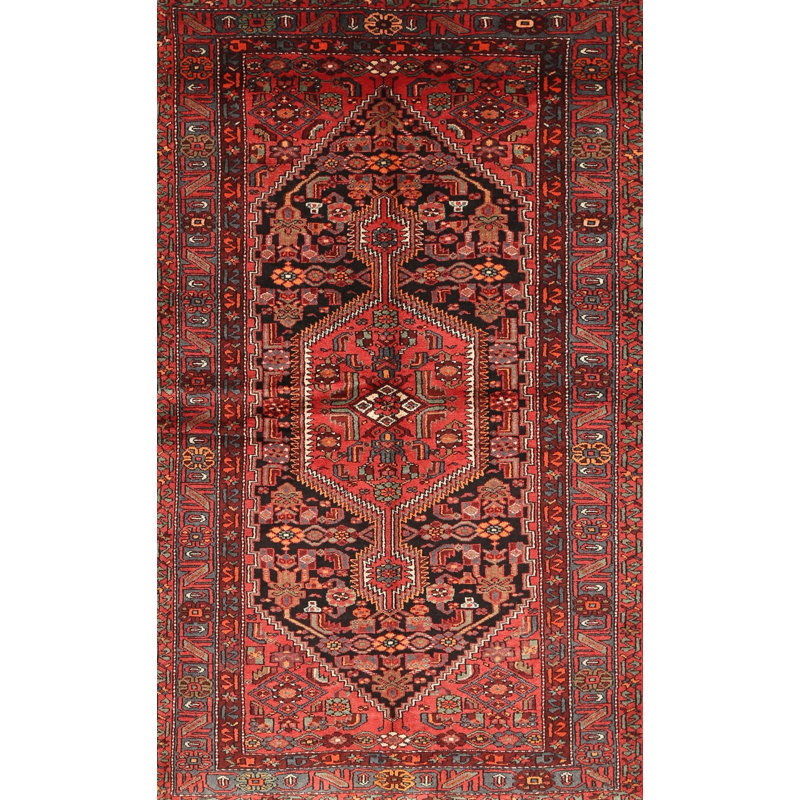 Tapis brun / rouge Southwestern, Rectangle 5 pi x 7 pi