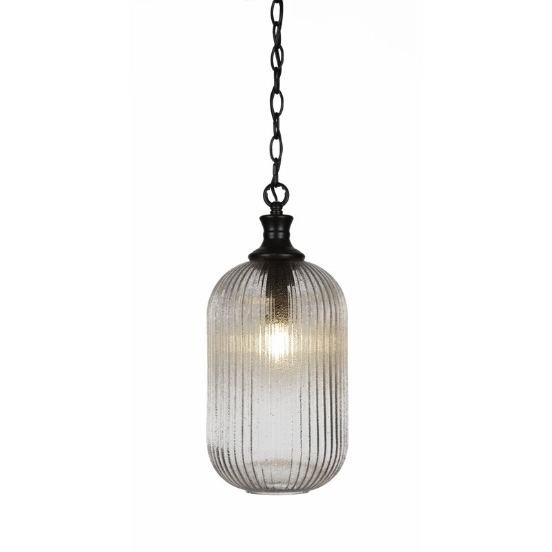 Carina 1-Light Pendant, Matte Black, 17.5" H x 8.25" W x 8.25" D