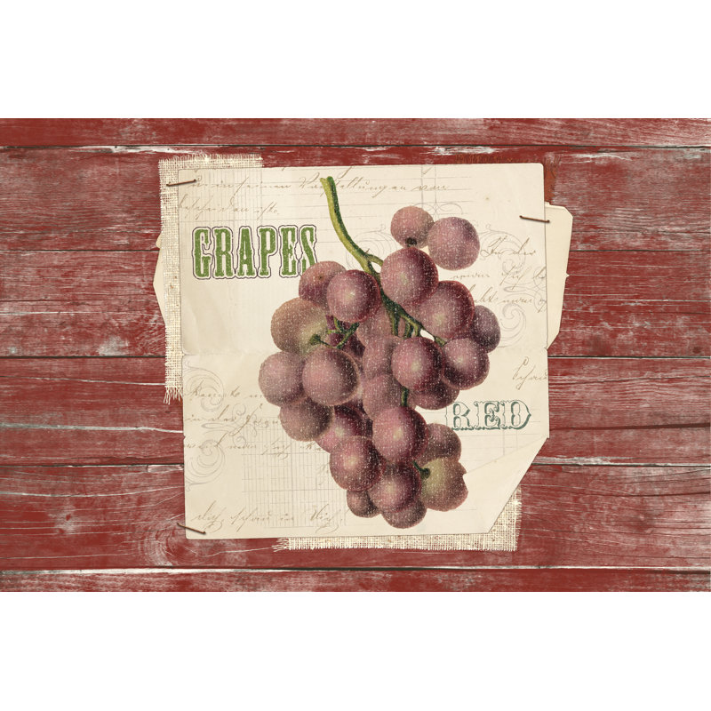 Red Grapes by Katie Pertiet - Painting Print, Wrapped Canvas, 51cm H x 76cm W