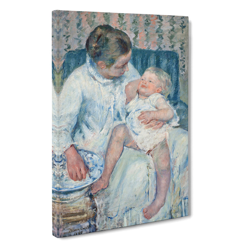 Childs Bath Time by Mary Cassatt - Wrapped Canvas Painting, 50cm H x 35cm W x 3cm D