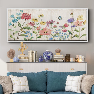 Wildflower Flutter On- Framed Canvas