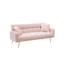 Lit réglable rose de 69 pouces idéal pour les petits espaces de vie, transformation à trois vitesses, structure de planche artificielle en bois massif amovible et large et confortable, 2 sièges, style moderne dans les zones en tissu,-1381305264-1381305266