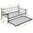 Daybed With Trundle In Black - Save Space Modern Design, Strong Metal Structure For Durability, Quiet And Stable, Easy Assembly Included, No Box Spring Required, Supports 250/350 Lbs Color Elegance,