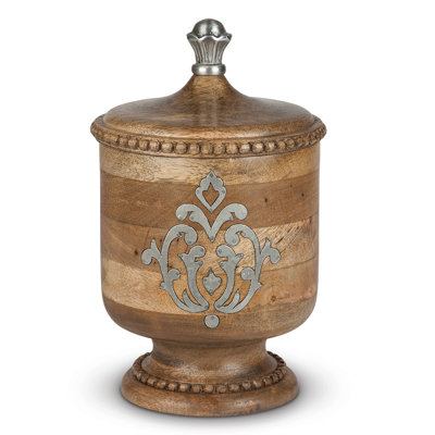 Petit pot en bois et en métal incrusté de la collection Heritage