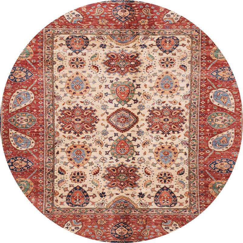 Tapis abstrait moderne 3751ABS3757, Rond 7 pi