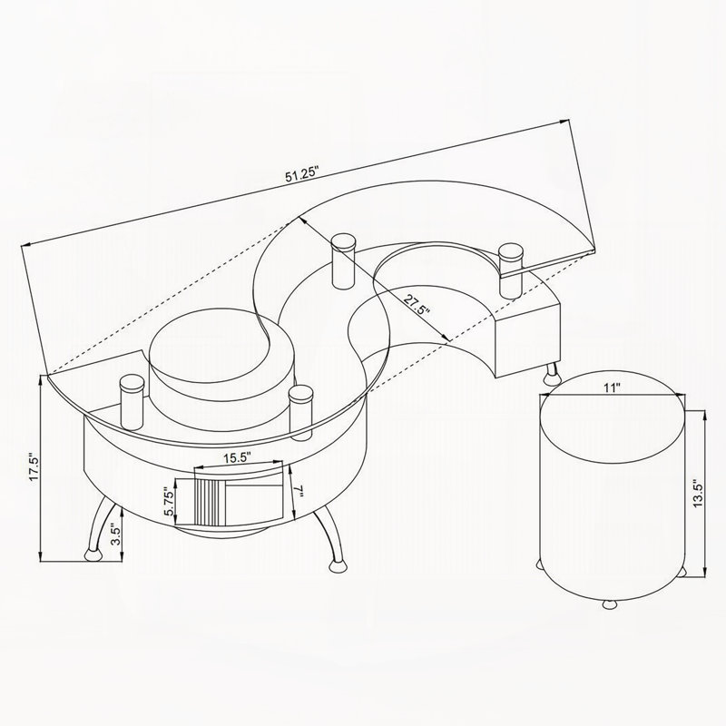 Ensemble de table basse et tabourets 3 pièces blanc ultrabrillant