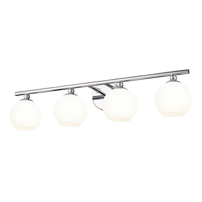 Éclairage pour meuble-lavabo à 4 lumières à intensité variable Alvah, Chrome