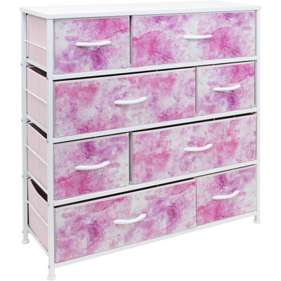Commode avec 8 tiroirs - Unité de rangement pour commode pour chambre à coucher (blanc)