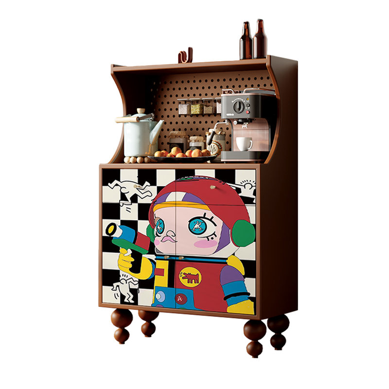 Vintage Accent Sideboard Tea Entry Cabinet, Walnut