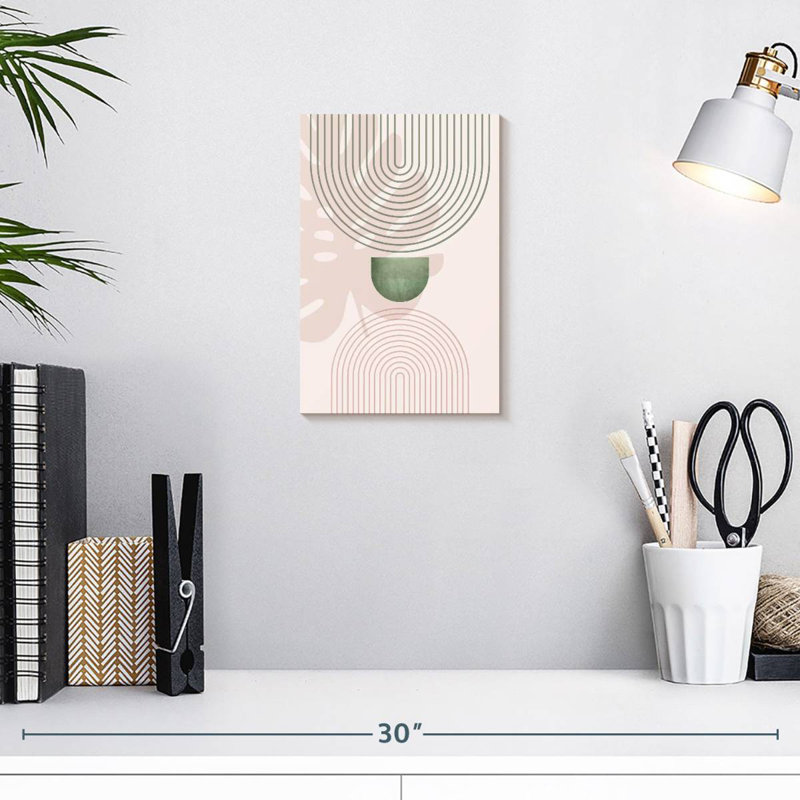 Avery rose vert Mid-Century botanique I, H 12 po x l 8 po