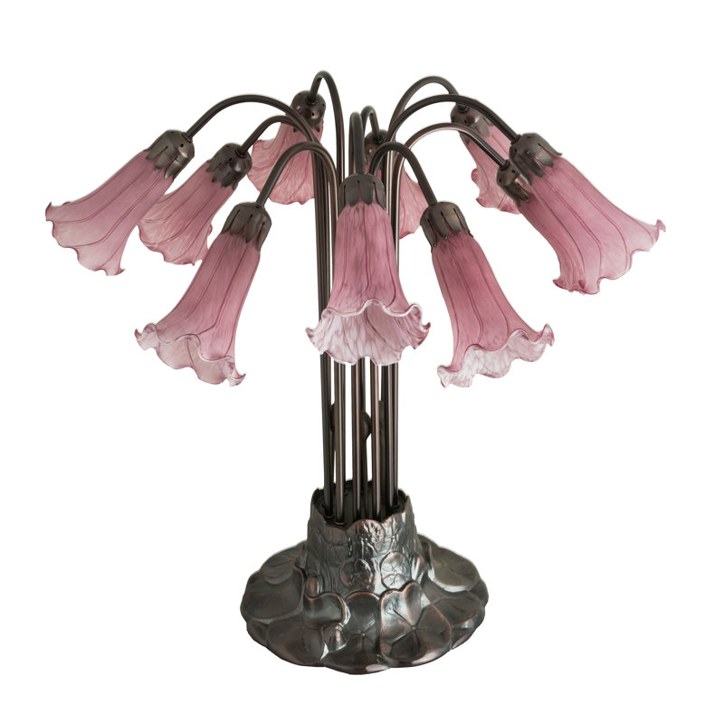 Meyda Tiffany & Stained Glass Table Lamp, Cranberry Red