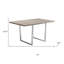 Table de salle à manger de 59 po en bois massif taupe et argent