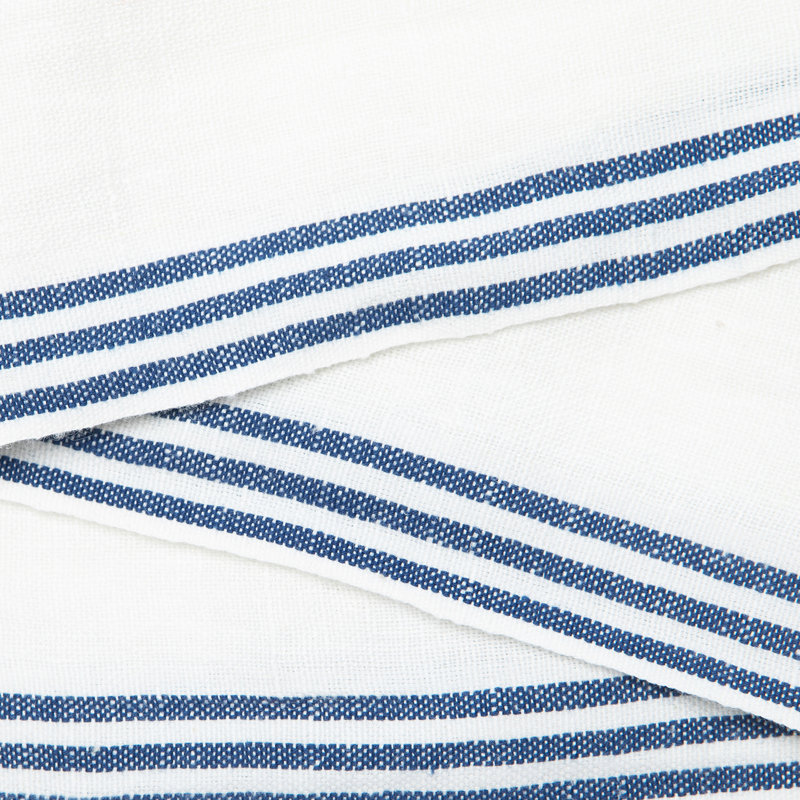 Gil Striped Square Napkin, White/Blue