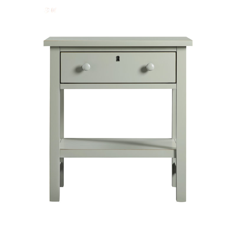 Finley 1-Drawer Storage Nightstand With Antique Finish And Rustic Charm, Perfect For Bedroom Organization And Decor