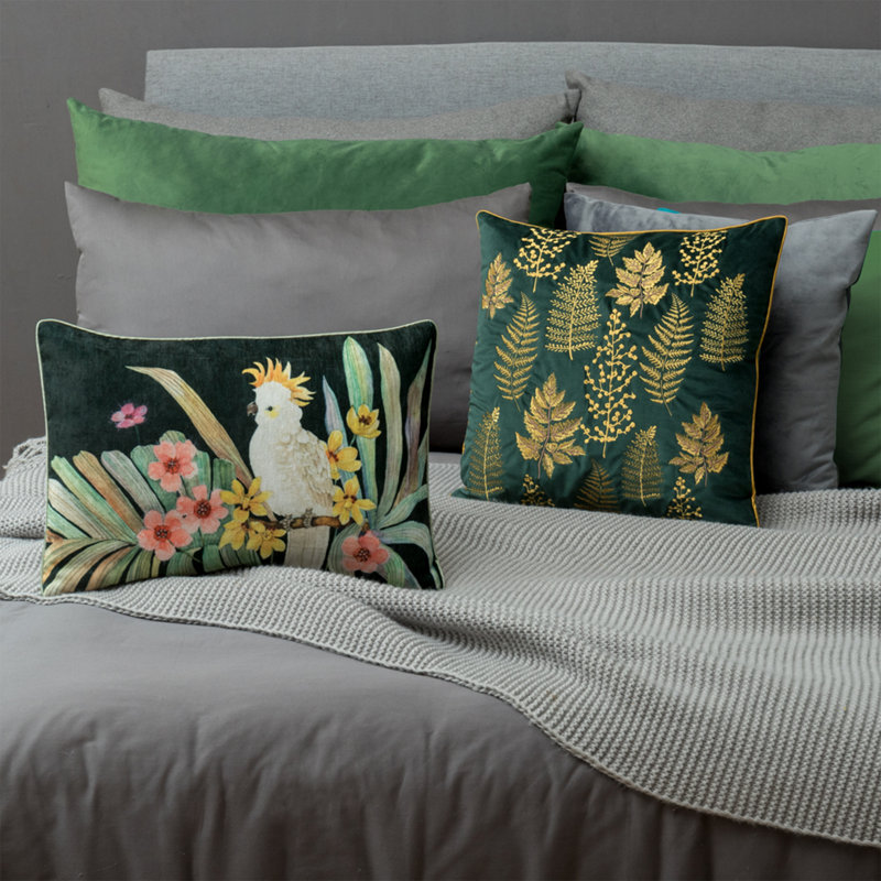 Housse de coussin décoratif en velours 18 x 18 po, Vert