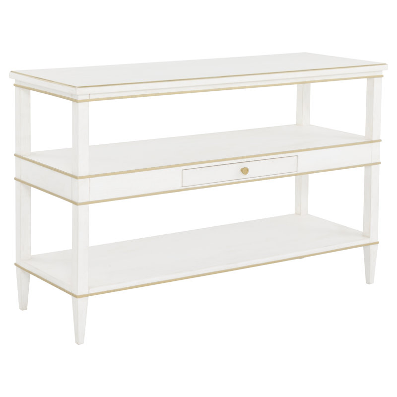 Camille Console Table, Linen/Antique Gold