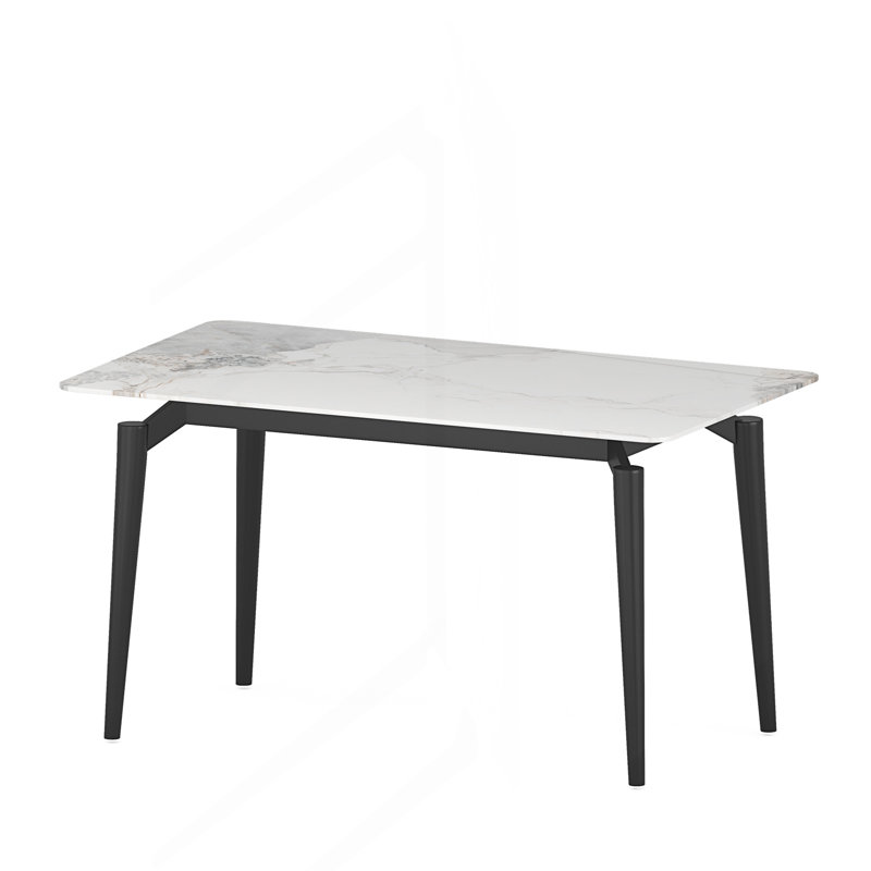 Table de salle à manger en pierre frittée brillante