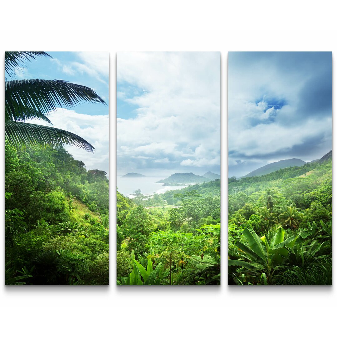 3-tlg. Leinwandbilder-Set Regenwald der Seychellen