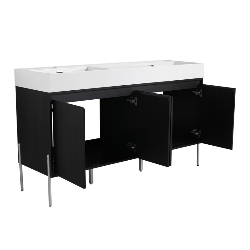 Meuble-lavabo sur pied 60 po avec lavabo en résine