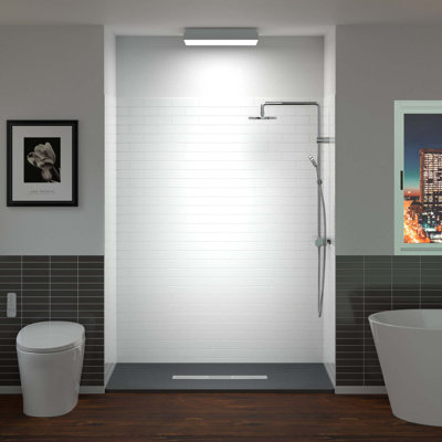 Glint 60'' W 75'' H Framed Rectangle Shower Stall