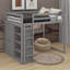 Lit mezzanine double avec tablettes et DEL-633074854