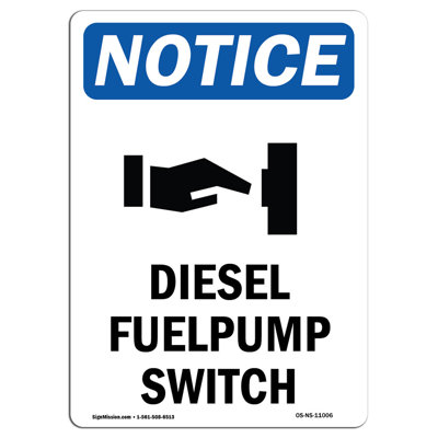 Diesel Fuel Pump Switch Sign