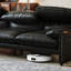 Canapé modulaire noir en cuir véritable-129104621