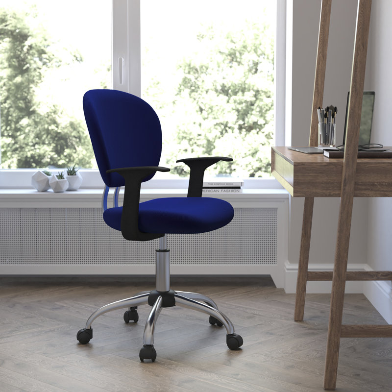 Chaise de bureau pivotante rembourrée à dossier moyen en maillage Wayfair Basics®, Fixe, Vert vif