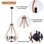 Lustre de style campagnard à 5 lumières à intensité variable de 26 po avec grain de bois